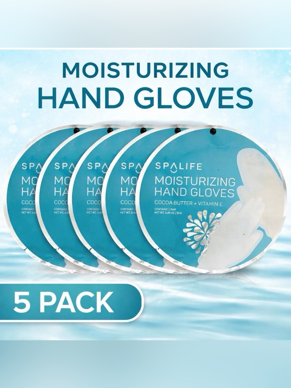 Spalife Moisturizing Hand Gloves Cocoa Butter + Vitamin E - 5 Pair /0.89oz